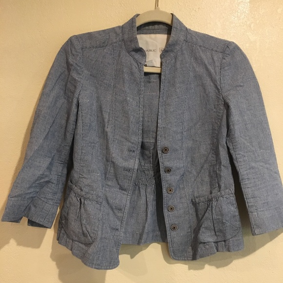 Button-front chambray jacket - Picture 1 of 4